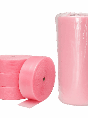 UBUBBLE anti-static film roll for protection of glassware & crockery - pink
